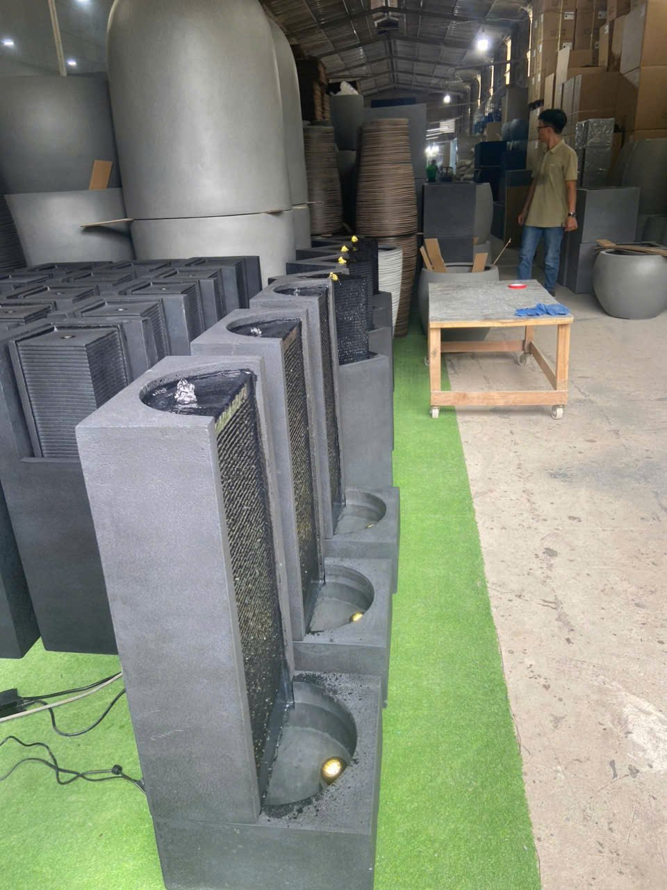 Garden water fountains, fiberstone
